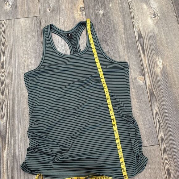 Skechers Workout Tank Top Womens size XL Green Black Ruched Sides Sleeveless - Picture 5 of 6